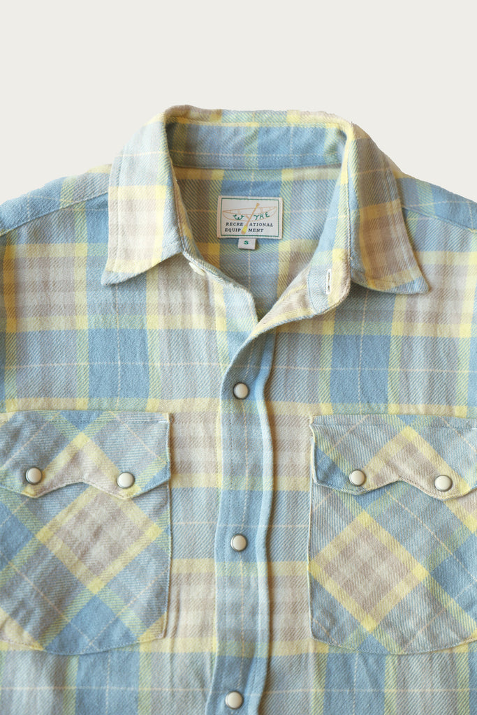 Wythe - Washed Flannel Pearlsnap Shirt - Sand Dunes Sunrise - Canoe Club