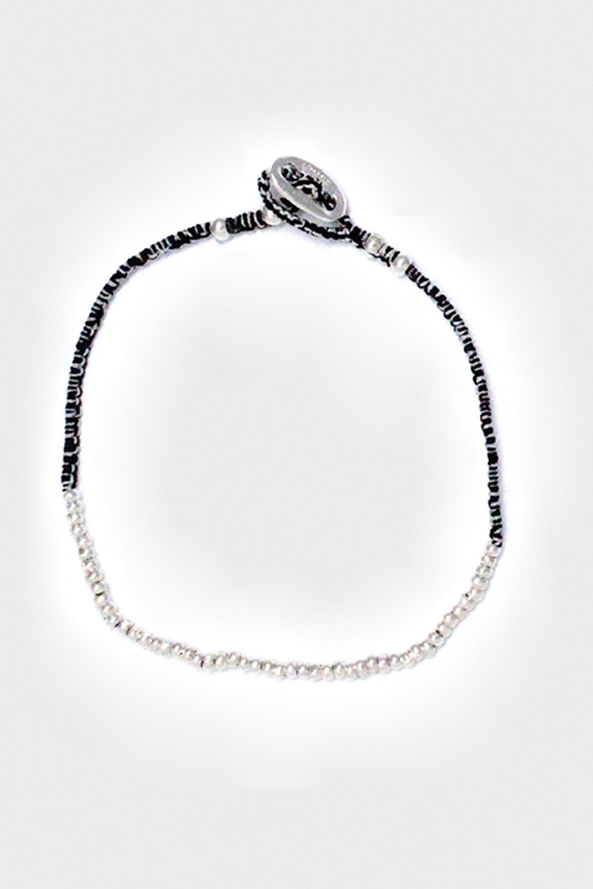 Mikia - Obsidian Bead Bracelet - Sterling Silver - Canoe Club