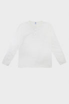 Velva Sheen - Tubular Knit Henley - White - Canoe Club