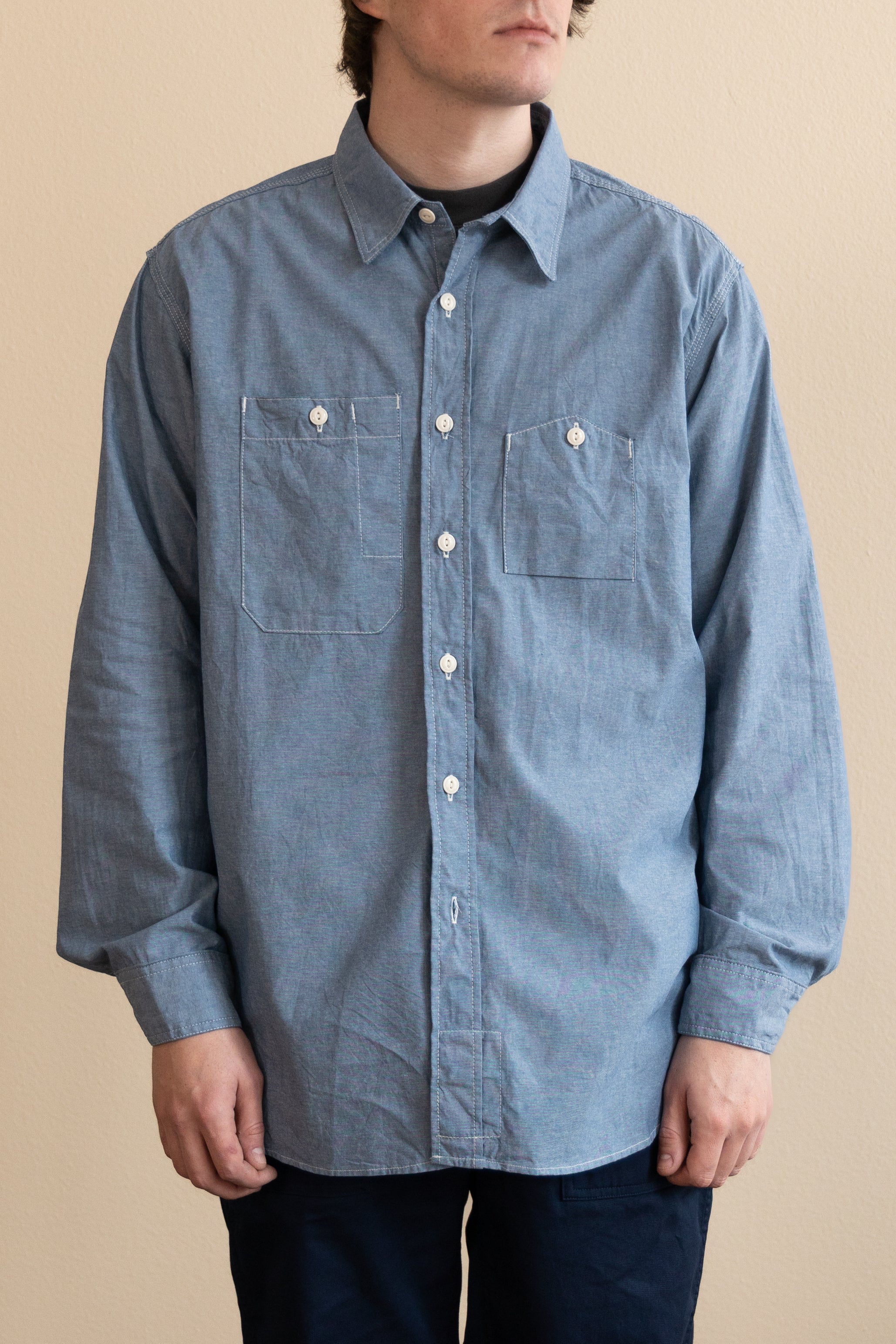 Engineered Garments - Work Shirt - Lt Blue Cotton Chambray - Canoe Club