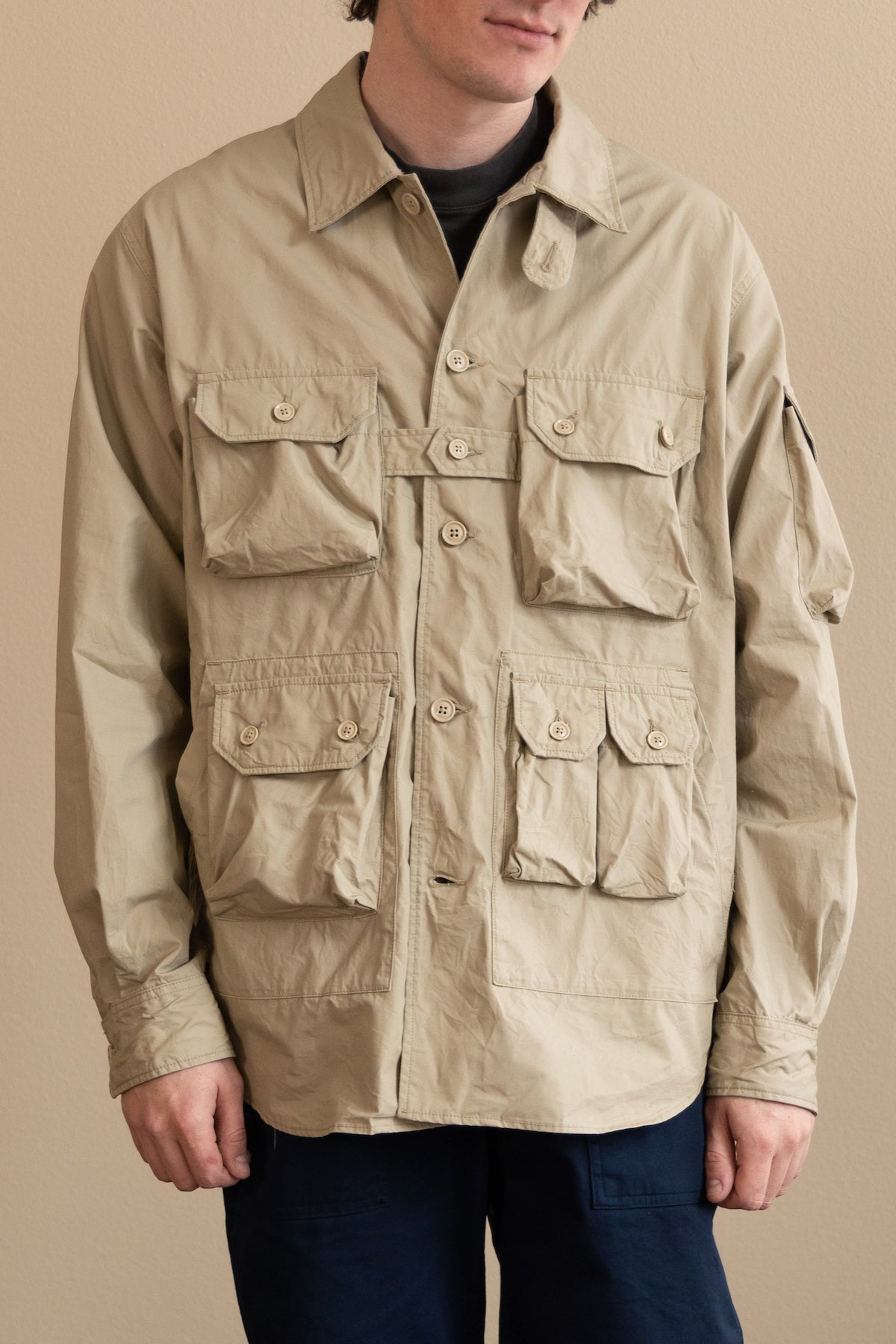 Engineered Garments Explorer Shirt Jacket | Khaki Cotton Duracloth