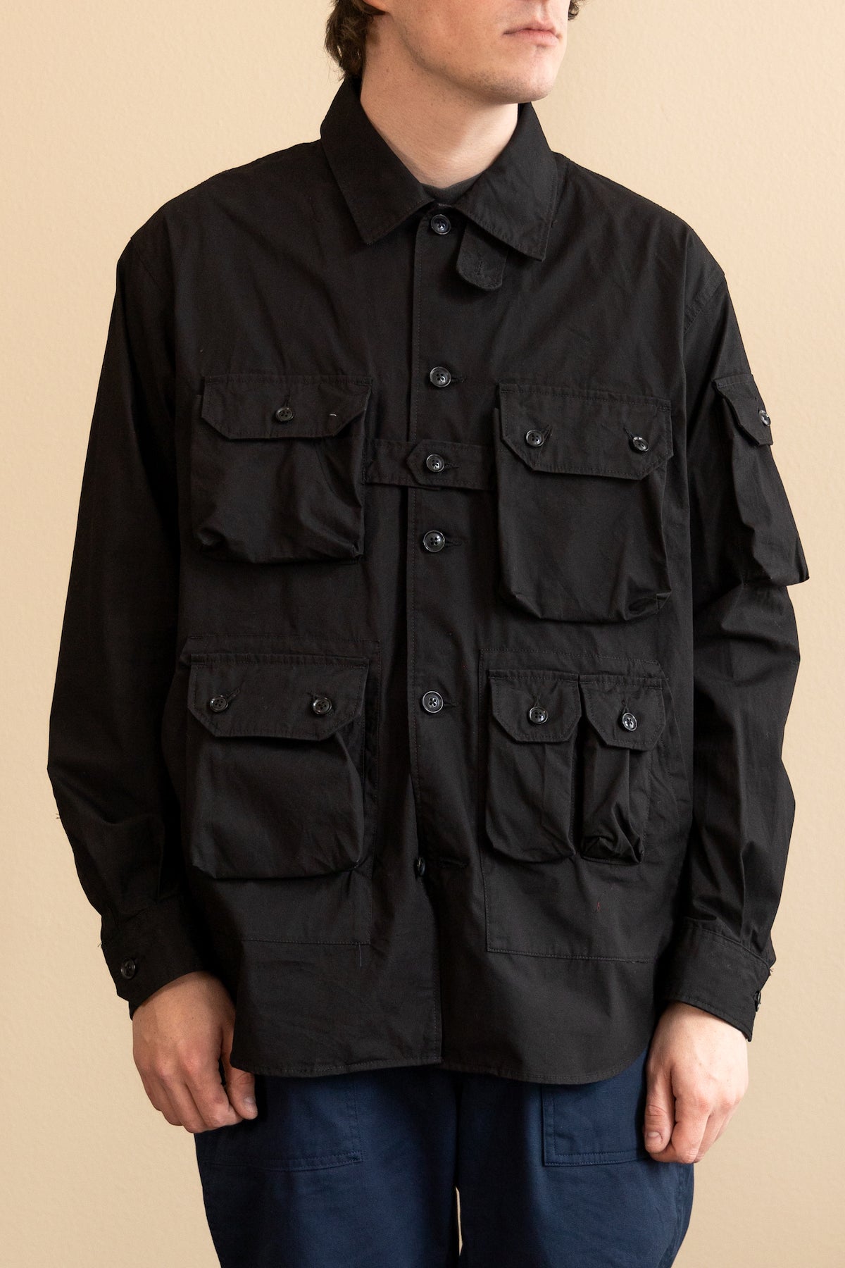 Explorer Shirt Jacket - Black Cotton Duracloth Poplin