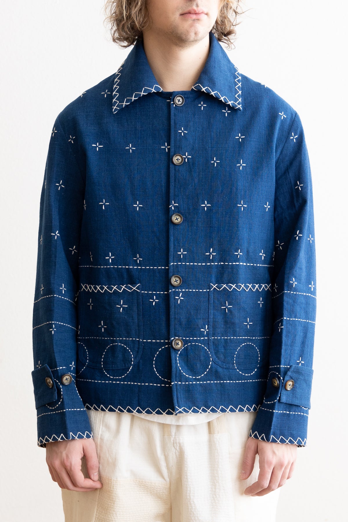 Harago - Kantha Blouson Jacket - Indigo - Canoe Club