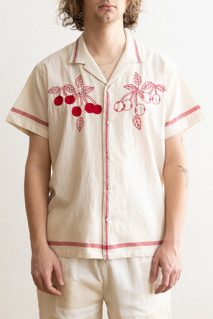 Harago - Antique Red Work Shirt - Off-White - Canoe Club
