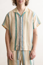 Harago - Linen Stripe Shirt - Cream - Canoe Club
