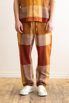 Harago - Handloom Stripe Check Pants - Multi - Canoe Club