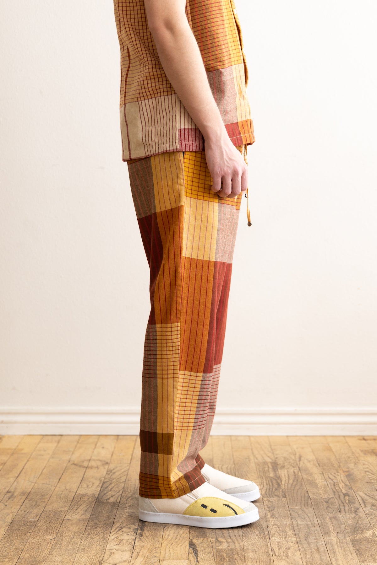 Harago - Handloom Stripe Check Pants - Multi - Canoe Club