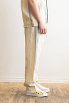 Harago - Handloom Stripe Linen Pants - Cream - Canoe Club