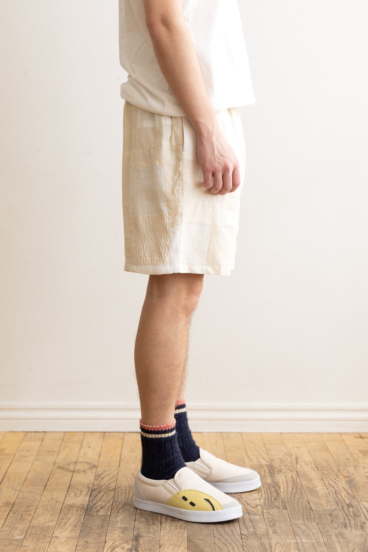 Harago - Patchwork Kantha Shorts - Off-White - Canoe Club