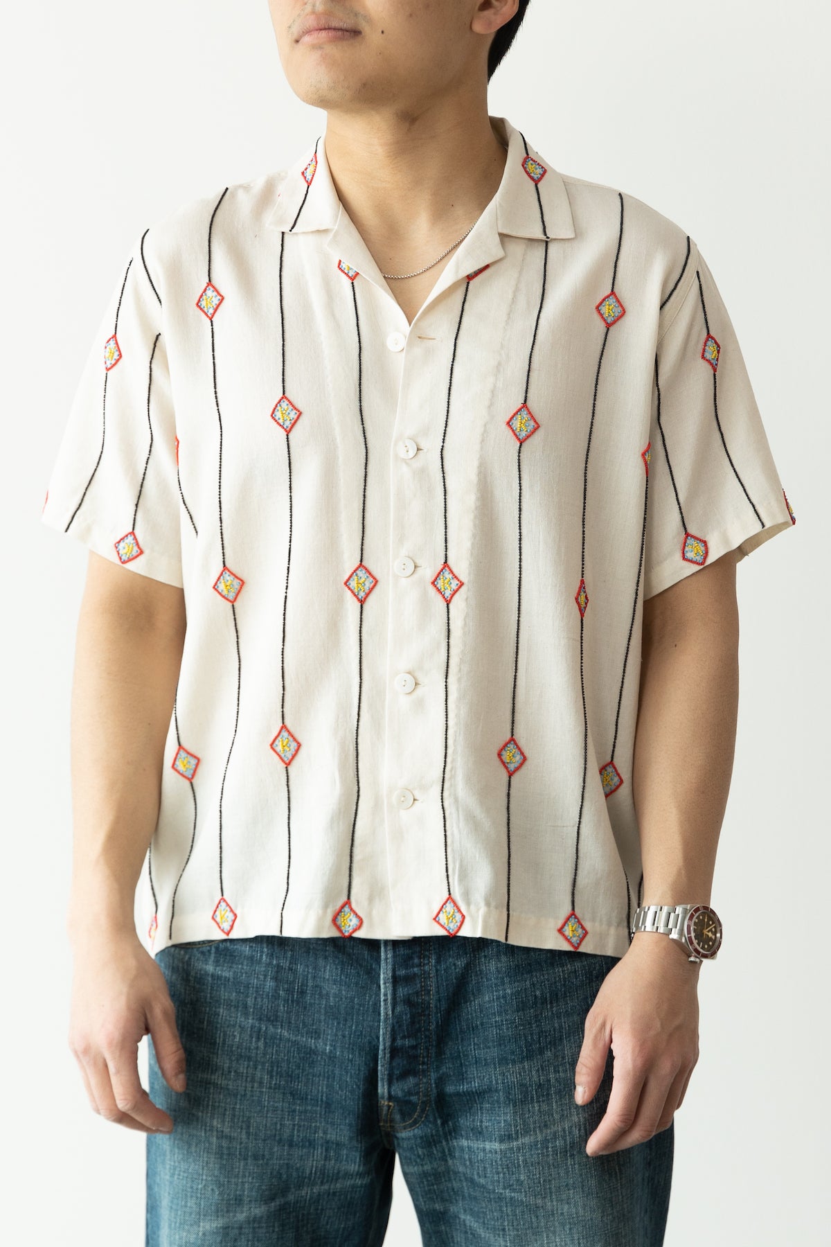 Karu Research - Beaded Camp Shirt - Ecru - Canoe Club