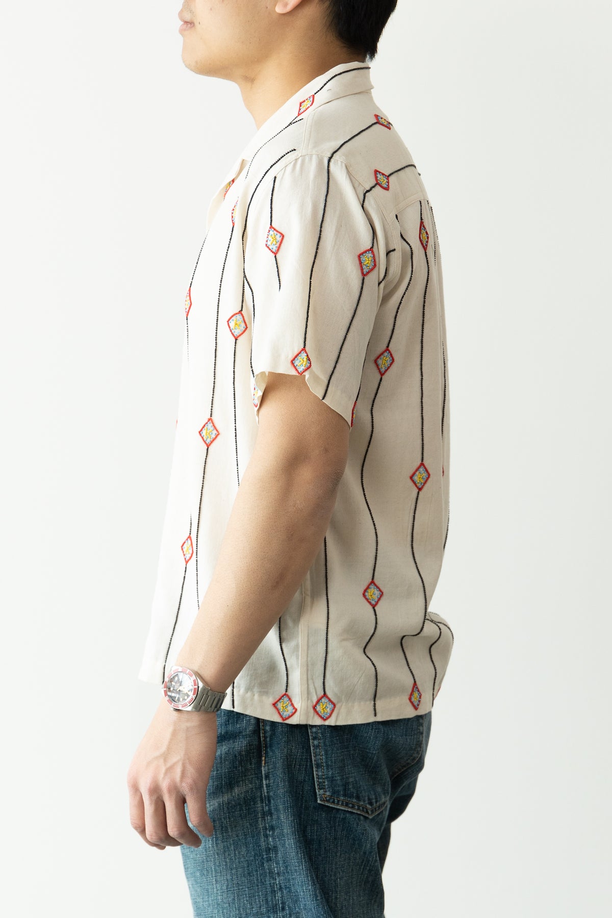 Karu Research - Beaded Camp Shirt - Ecru - Canoe Club