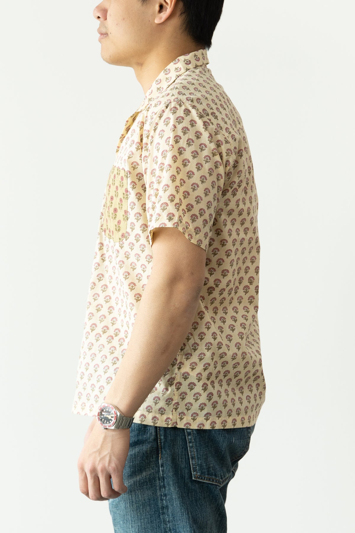 Karu Research - Floral Motif Print Camp Shirt - Cream - Canoe Club