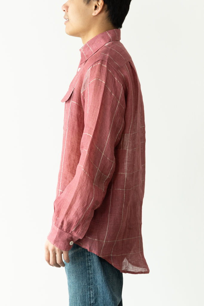 Karu Research - Zari Woven Checks Shirt - Magenta/Silver - Canoe Club