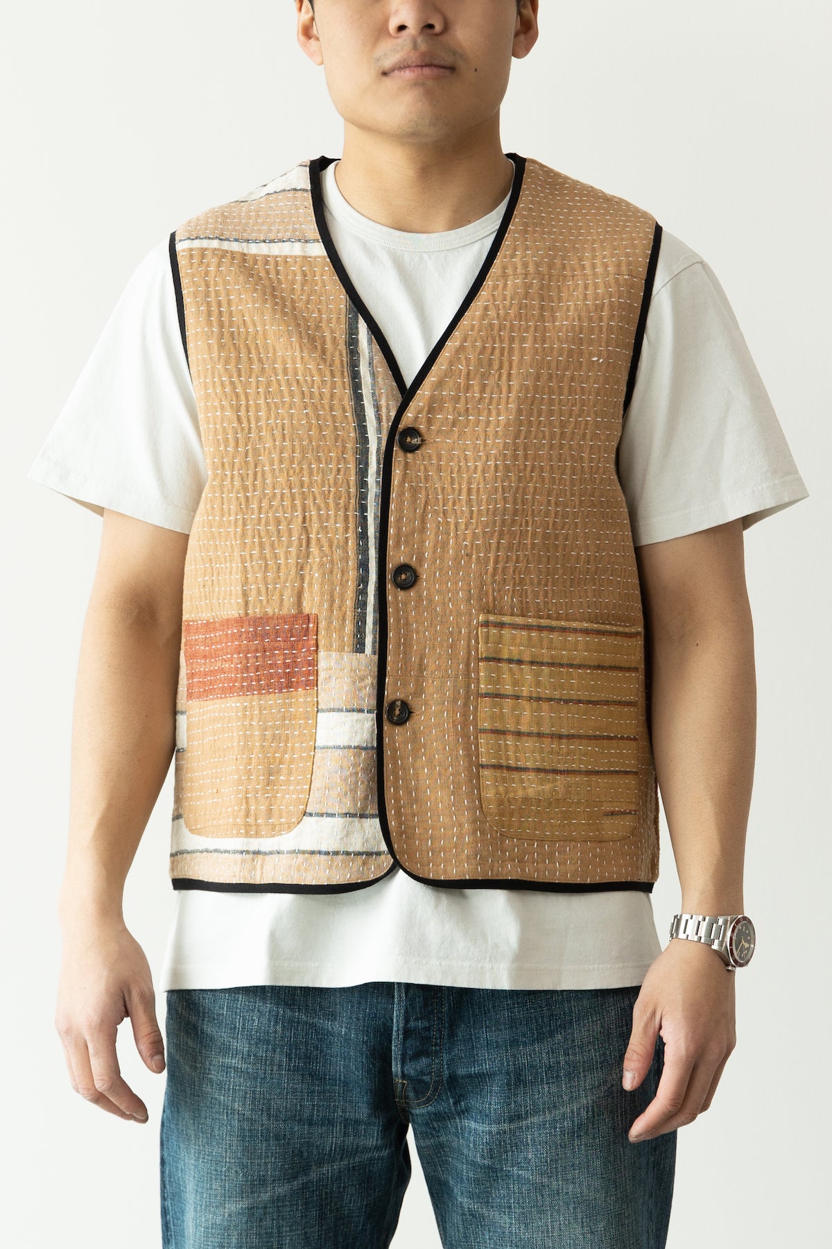Karu Research - Work Vest - Beige Patchwork - Canoe Club