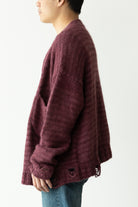 Karu Research - Hand Brushed Cardigan - Burgundy - Canoe Club