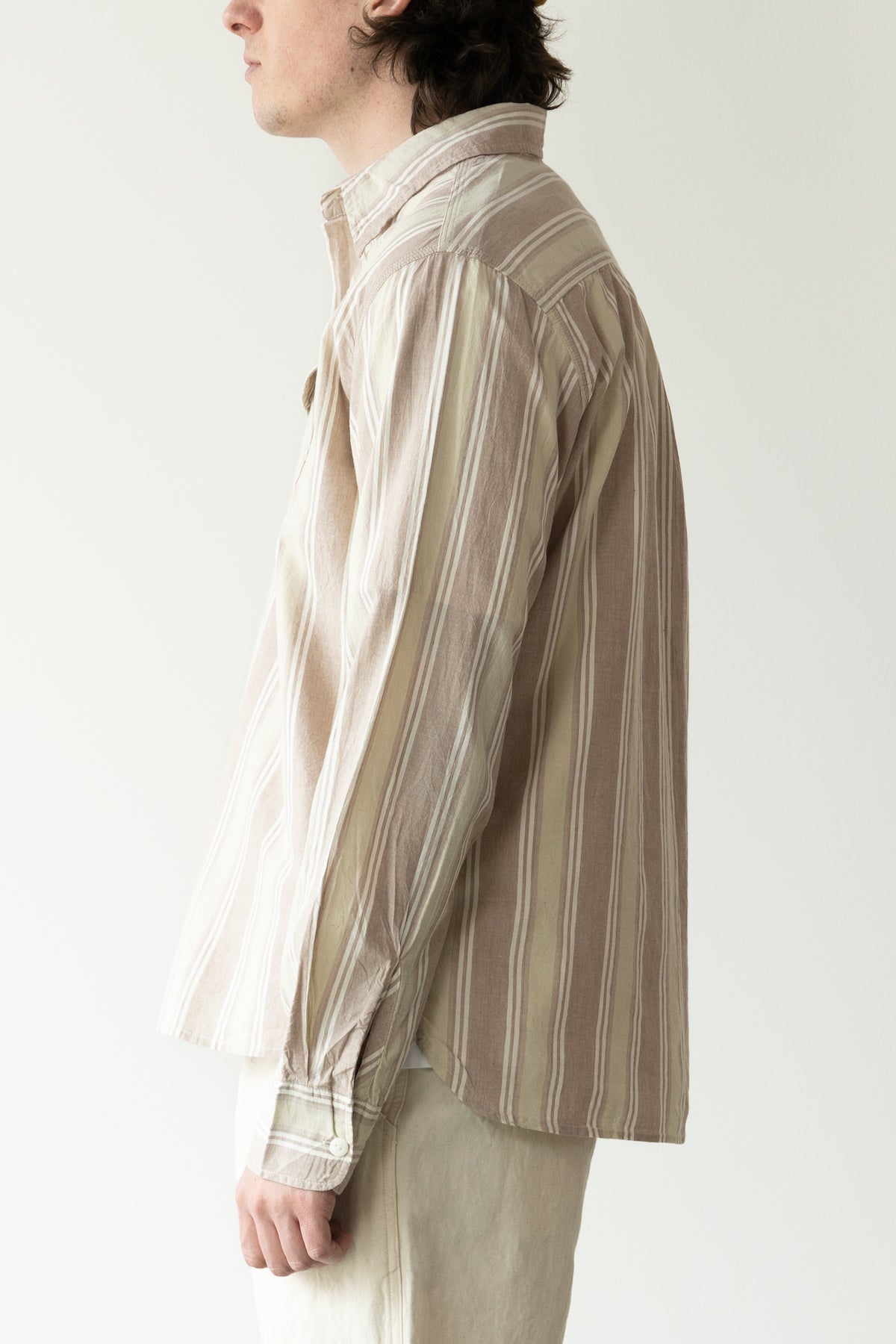 Wythe - Washed Madras Workshirt - Earthtone Stripe - Canoe Club