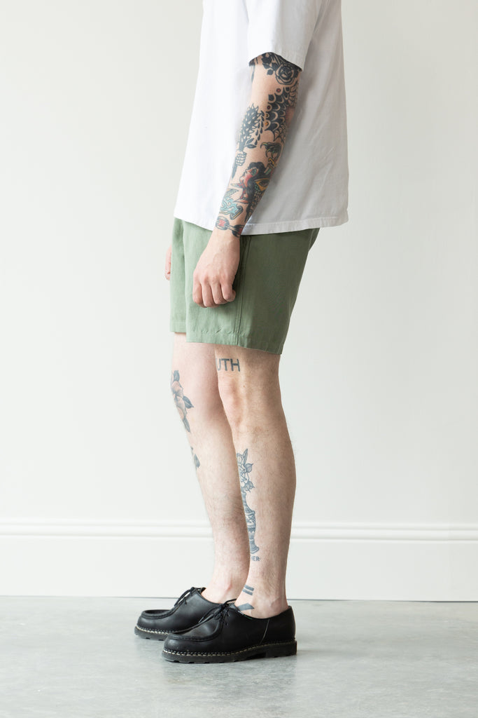 Wythe - Cotton/Linen Shorts - Faded Olive - Canoe Club