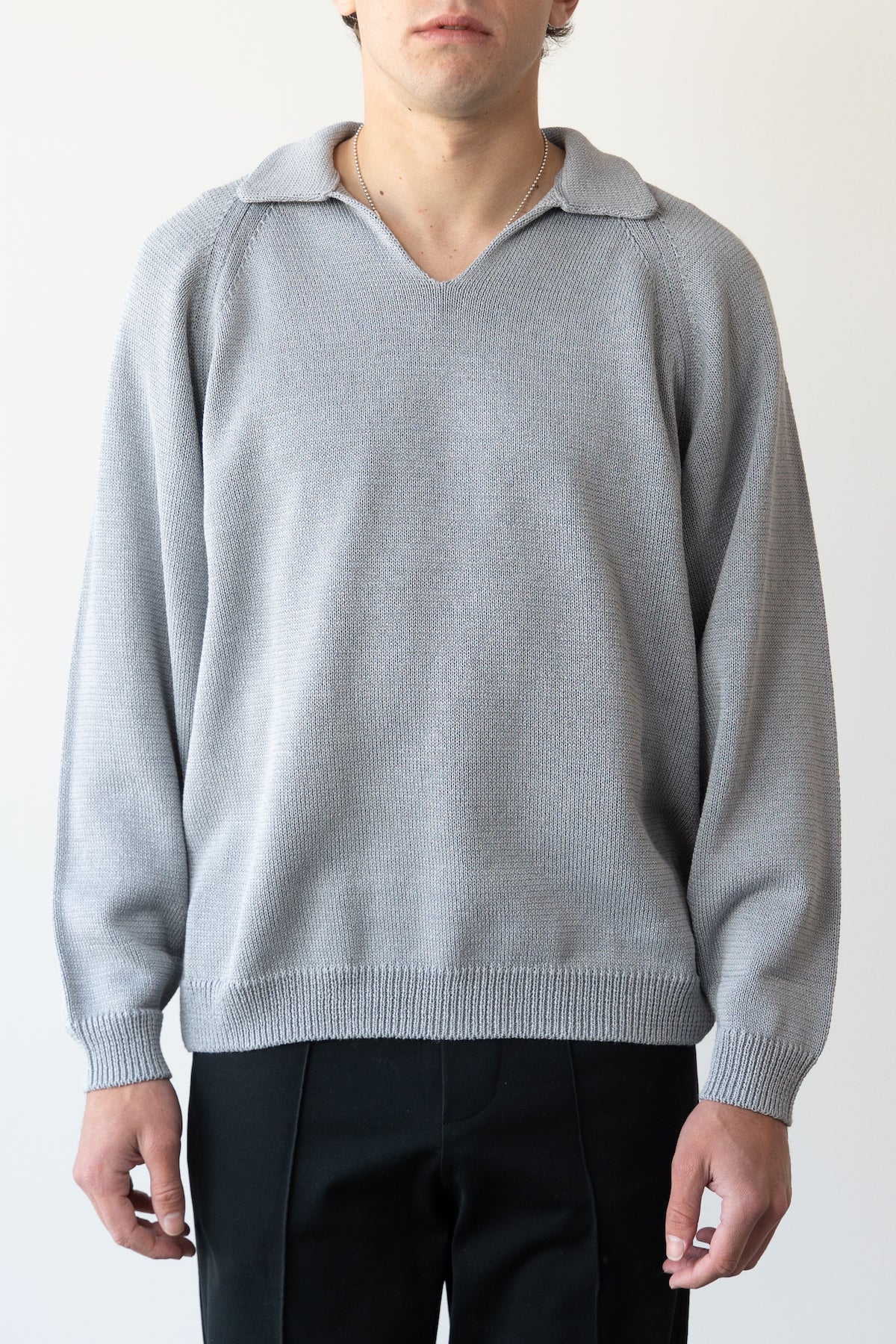 Noma t.d. - Skipper Neck Sweater - Grey - Canoe Club