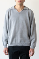 Noma t.d. - Skipper Neck Sweater - Grey - Canoe Club