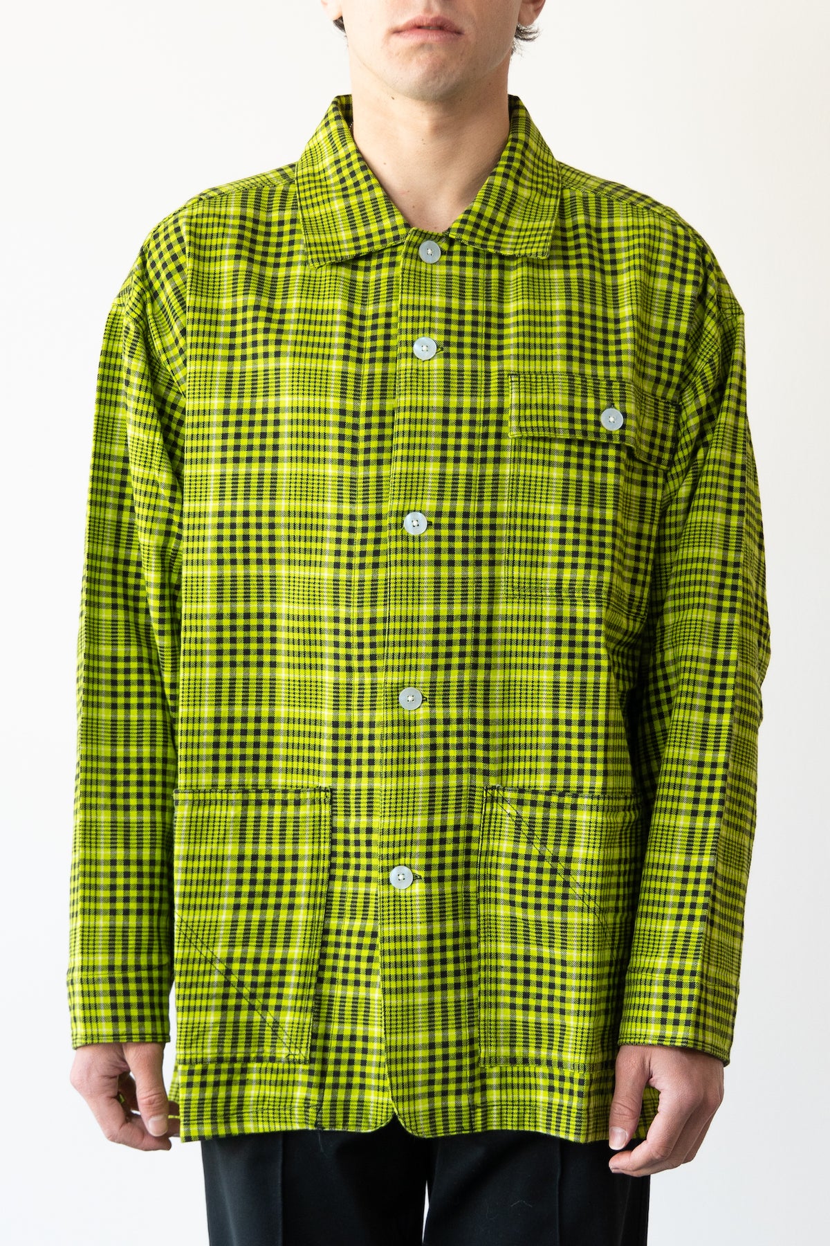 Noma t.d. - Gingham Check Coverall - Yellow - Canoe Club