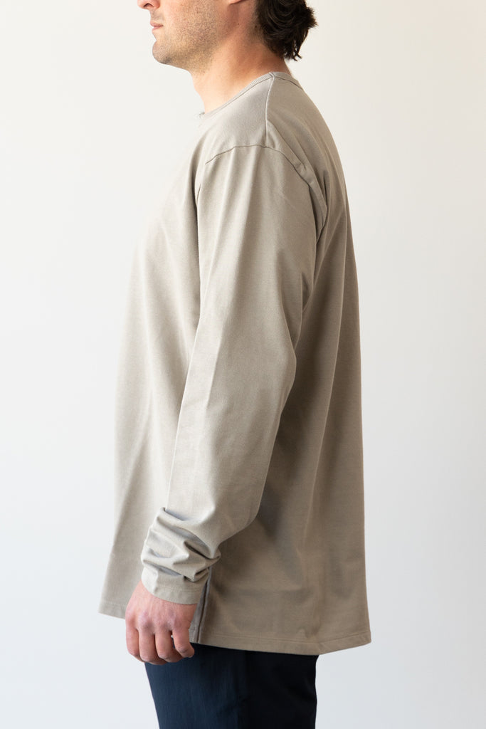 nanamica - COOLMAX Jersey L/S Tee - Light Taupe - Canoe Club