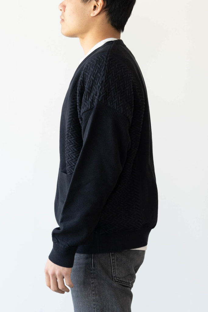 Yashiki - Hanaikada Cardigan - Black - Canoe Club