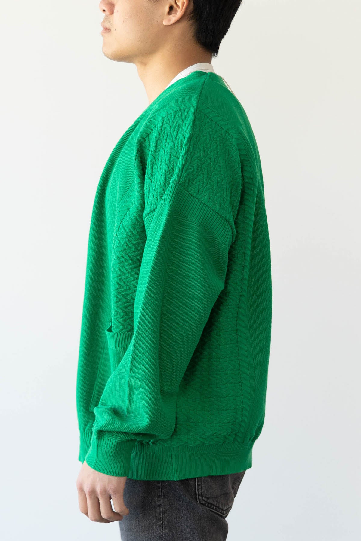 Yashiki - Hanaikada Cardigan - Kelly Green - Canoe Club