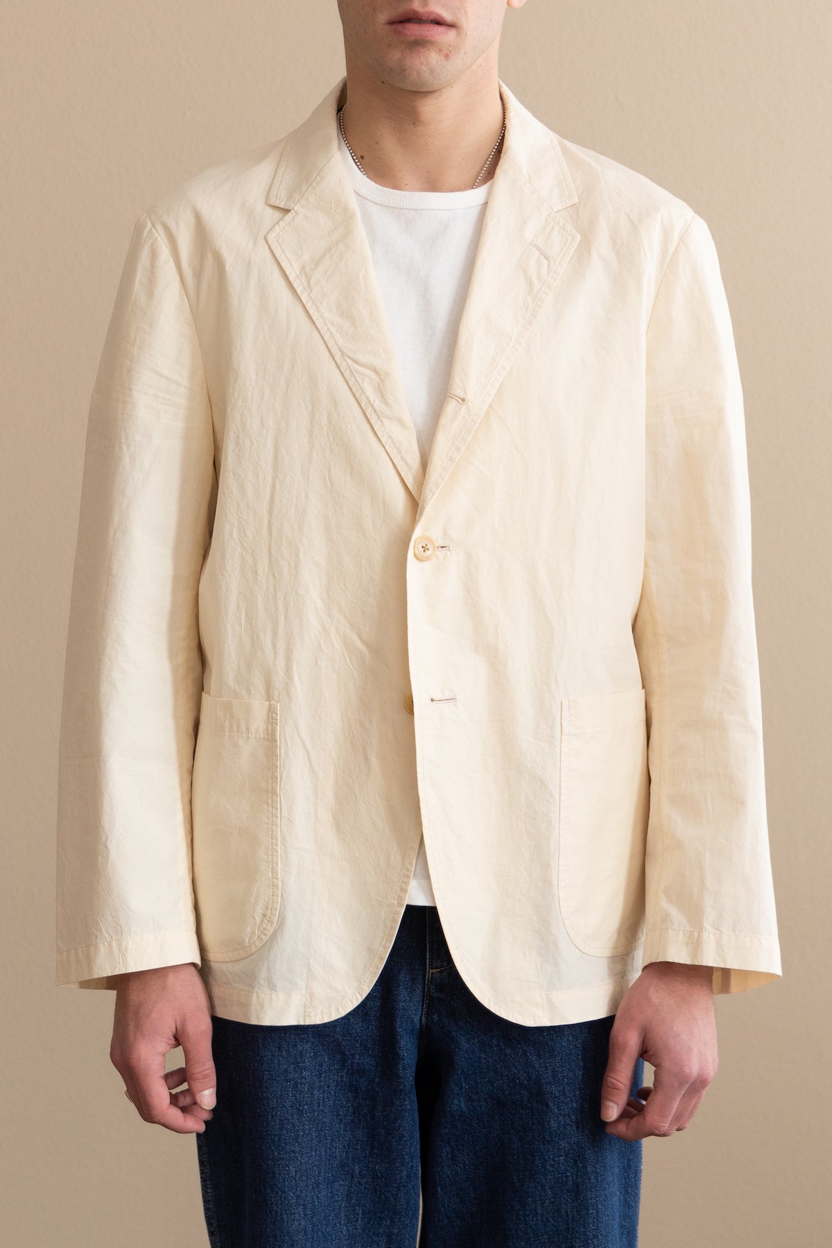 J. Press - Cotton Nidom Bio Dye 3 Button Old Fit Jacket - Ivory - Canoe Club