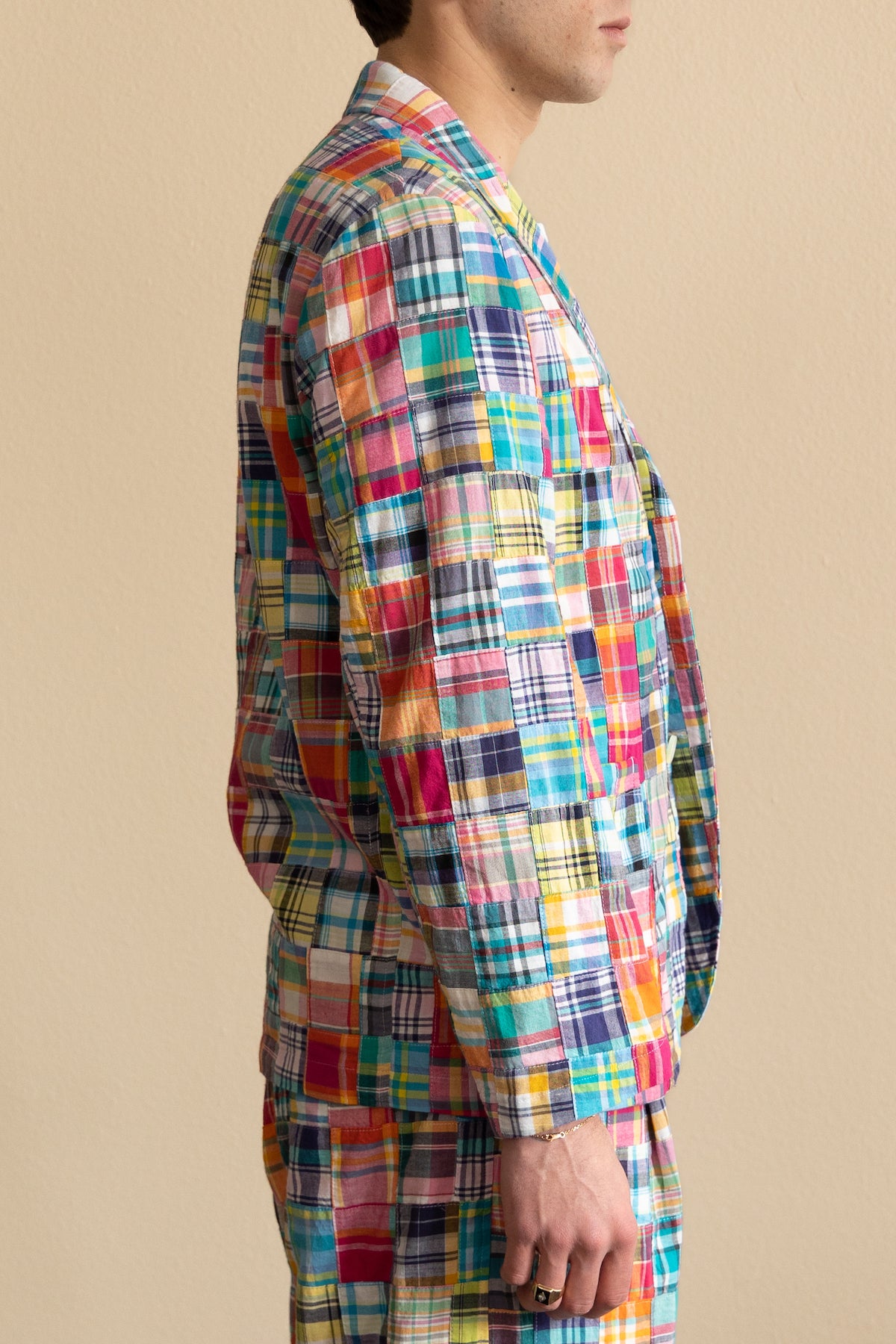 J. Press - India Madras 3 Button Old Fit Jacket - Pink - Canoe Club
