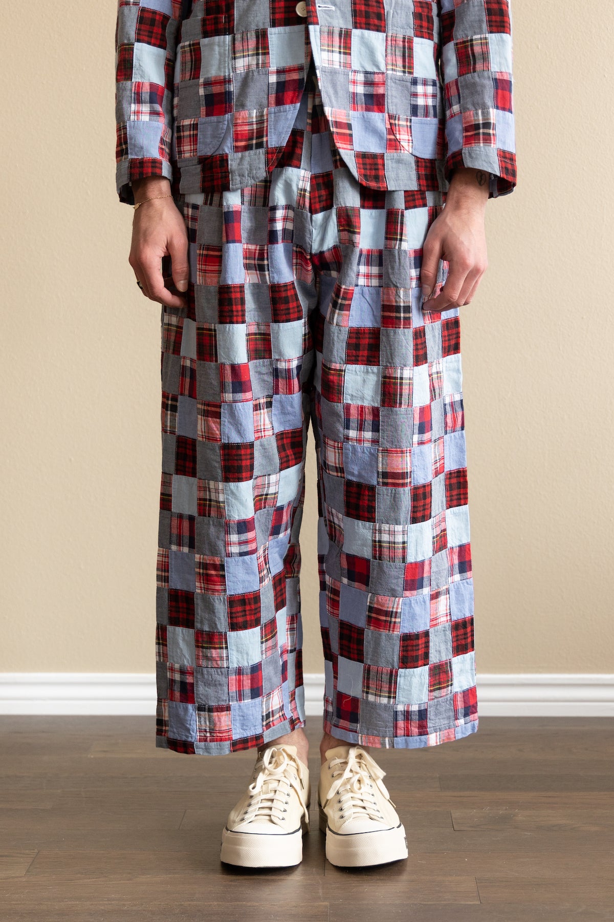 J. Press - India Madras 1 Tuck Wide Easy Trousers - Sax - Canoe Club
