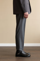 J. Press - Merino Tropical Wool Piped Stem Trousers - Gray - Canoe Club