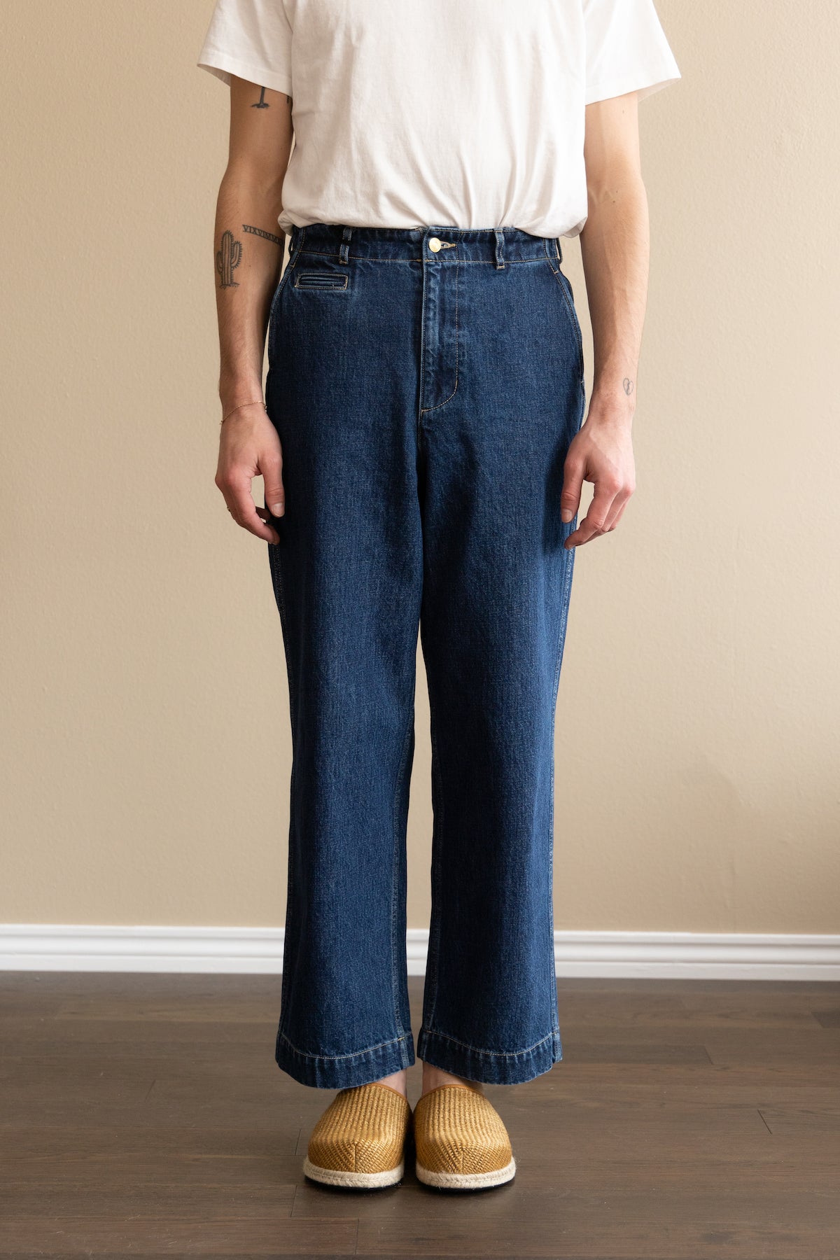 J. Press - Recycled Denim Military Trousers - Sky Blue - Canoe Club