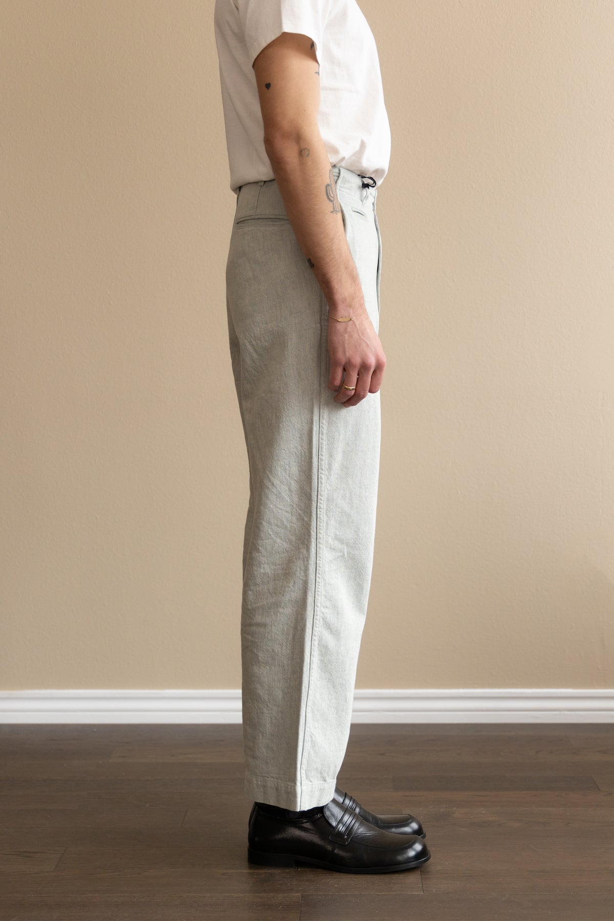 J. Press - Recycled Denim Military Trousers - Dull Denim - Canoe Club