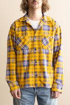 RE/DONE - 50s Plaid Straight Bottom Shirt - Yellow/Purple - Canoe Club