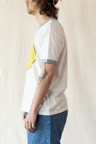 RE/DONE - Smiley Ringer Tee - Old White/Stone Blue - Canoe Club