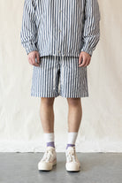 ts(s) - Block Stripe Drawstring Wide Shorts - Navy/White - Canoe Club