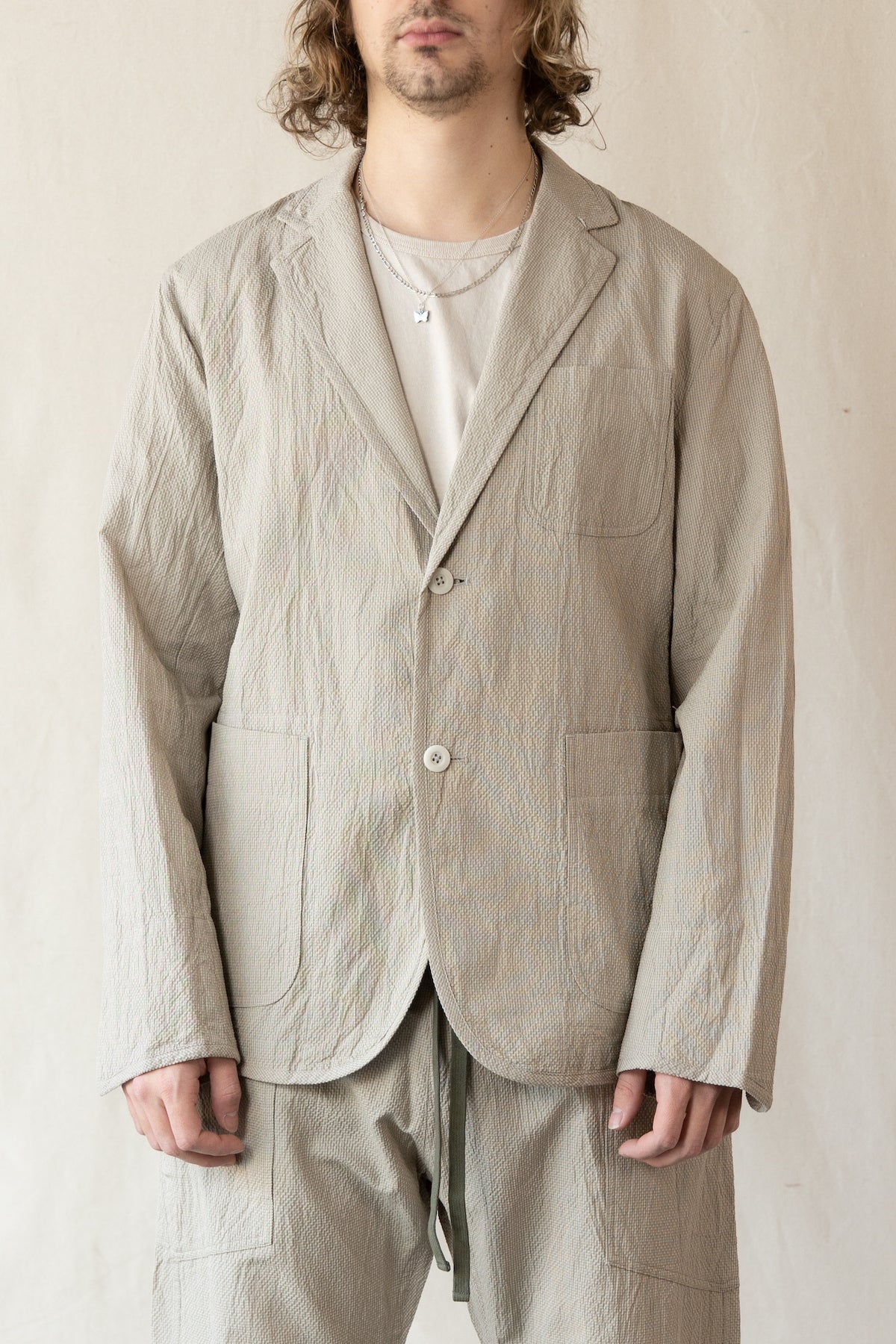 ts(s) - Seersucker 2 Button Jacket - Khaki - Canoe Club