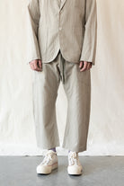 ts(s) - Seersucker Cloth Loose Fit Cropped Pants - Khaki - Canoe Club