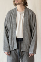 ts(s) - Honeycomb Jersey Lined Easy Cardigan - Gray - Canoe Club