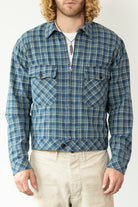 RRL - Indigo Checked Linen-Cotton Jacket - Indigo Multi - Canoe Club
