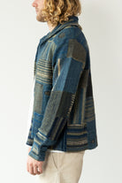 RRL - Indigo Patchwork Linen-Blend Cardigan - Indigo Multi - Canoe Club