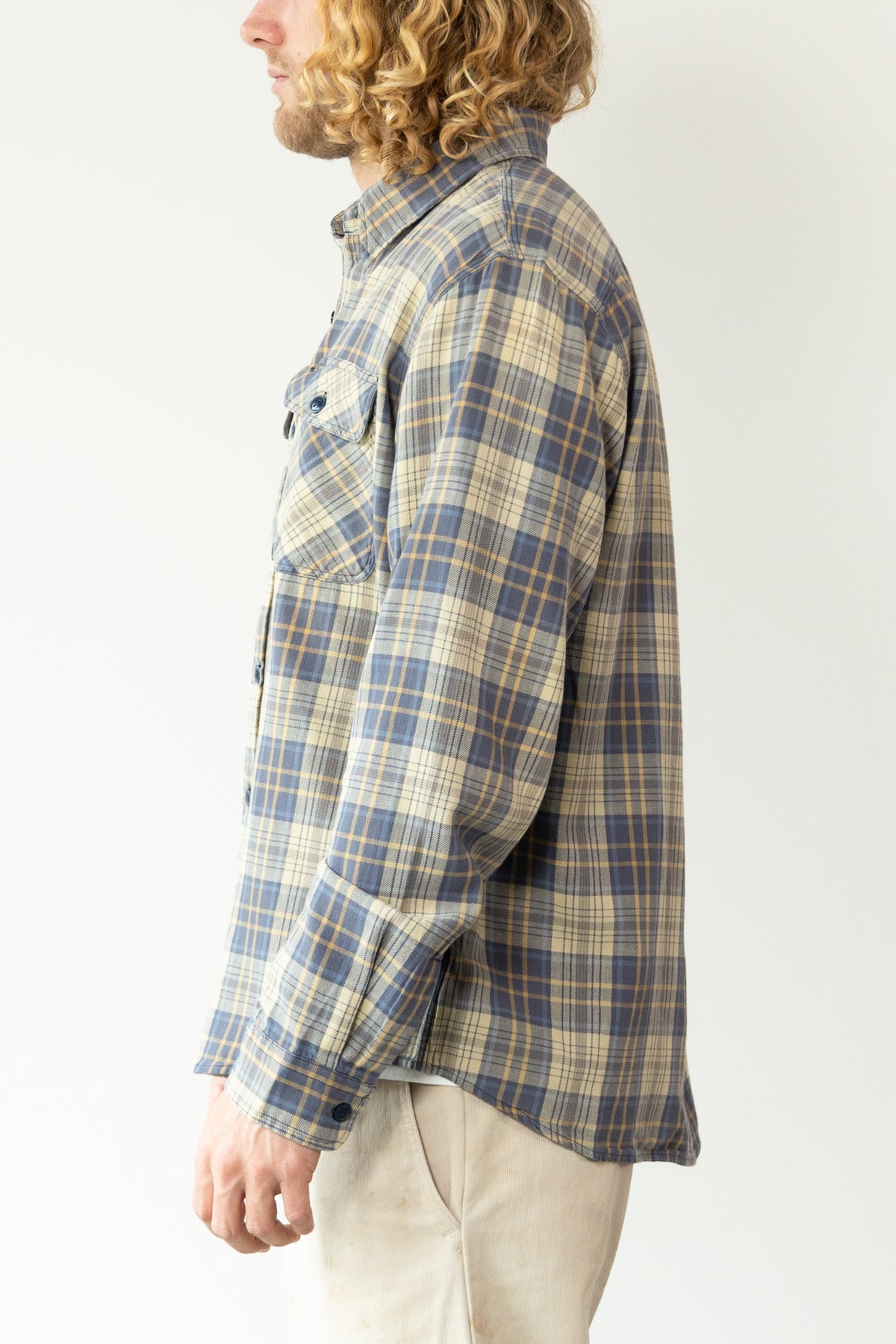 RRL - Plaid Twill Workshirt - Faded Blue/Yellow - Canoe Club