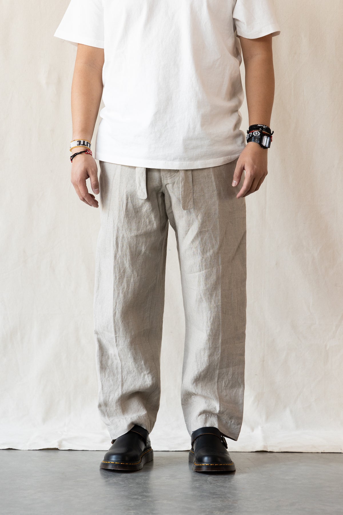 Document - Irish Linen Relaxed Pants - Beige - Canoe Club