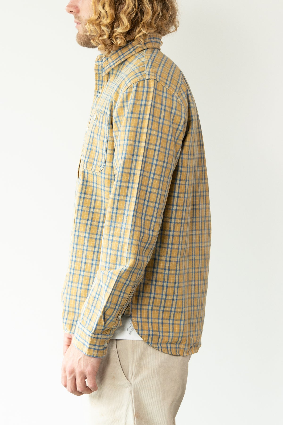 RRL - Plaid Woven Workshirt - Tan/Indigo - Canoe Club