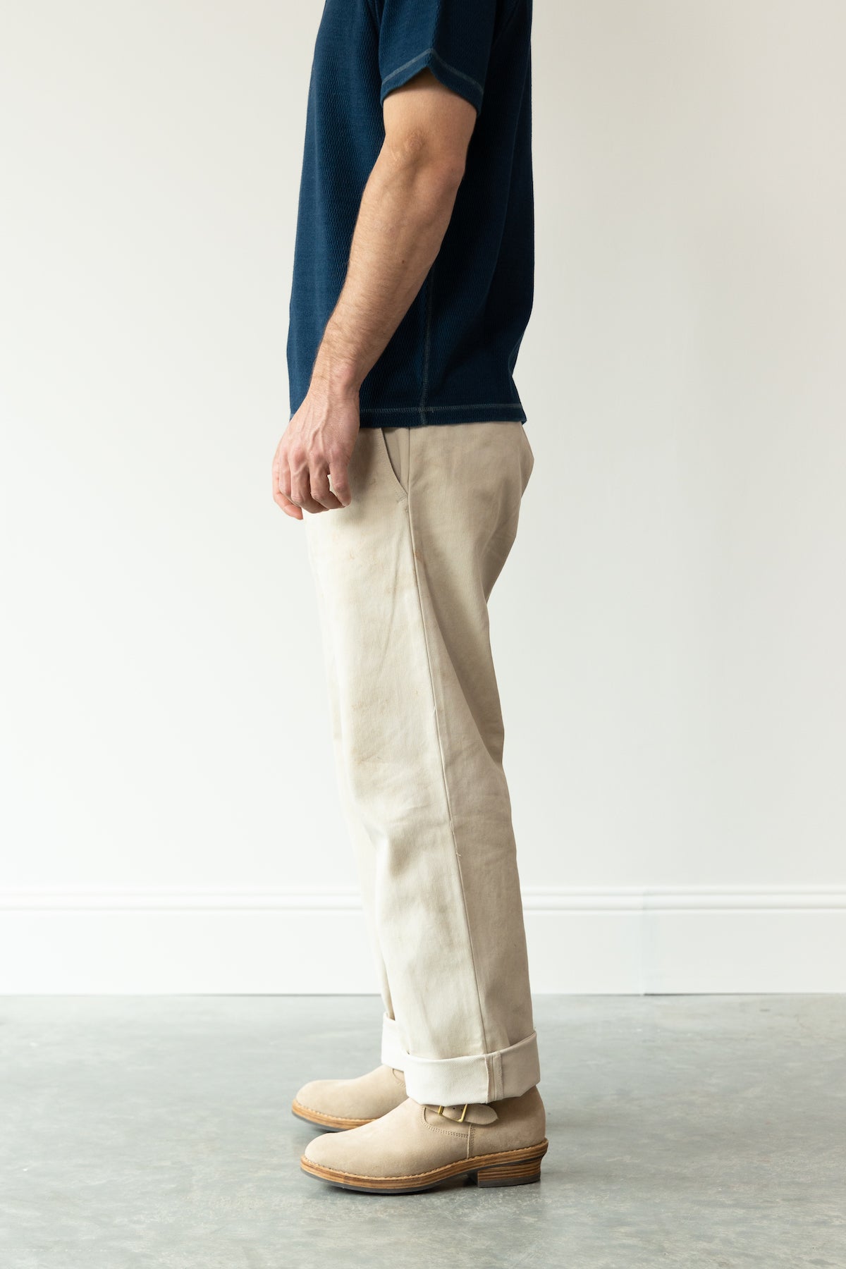 RRL - Field Distressed Beford Cord Pant - Stone - Canoe Club