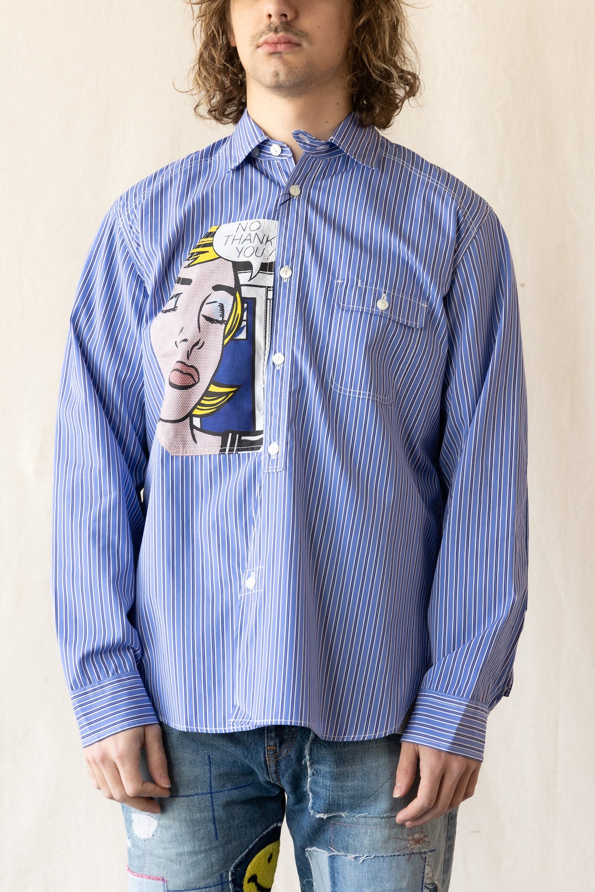 Junya Watanabe - Roy Lichtenstein Mix Cotton Shirt - Blue - Canoe Club