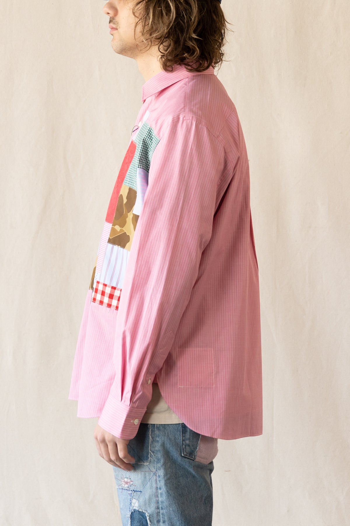 Junya Watanabe - Roy Lichtenstein Cotton Patchwork Shirt - Pink/White - Canoe Club