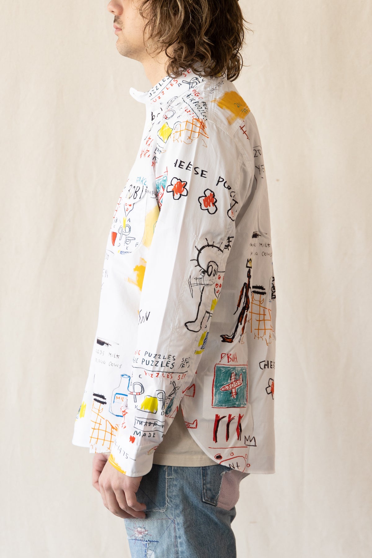 Junya Watanabe - Basquiat Wide Fit Cotton Shirt - White - Canoe Club