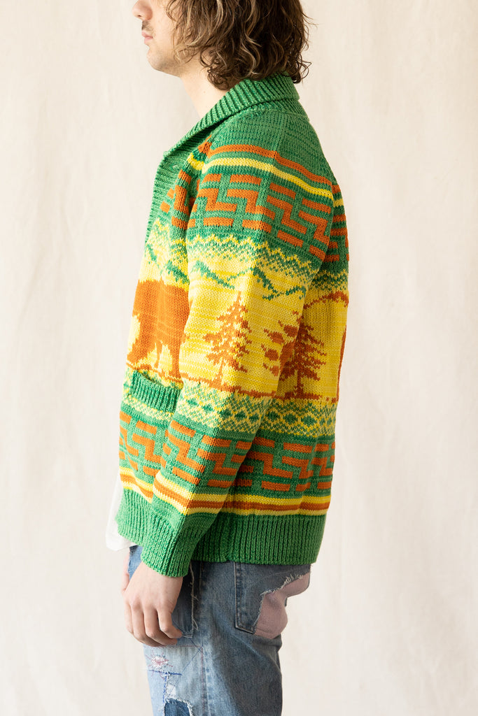 Junya Watanabe - Tribal Knit Sweater - Green/Yellow - Canoe Club
