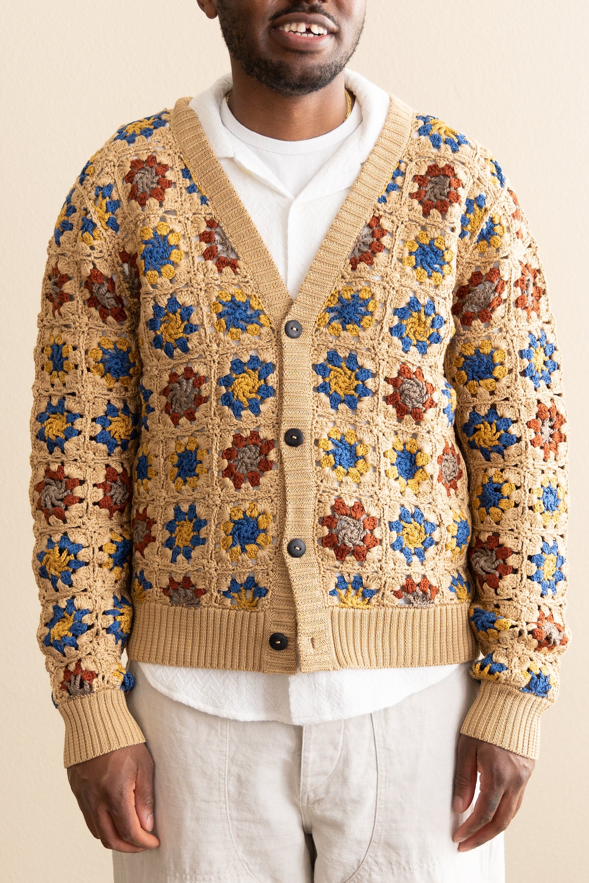 Corridor - Hand Crochet Pima Cardigan - Natural - Canoe Club